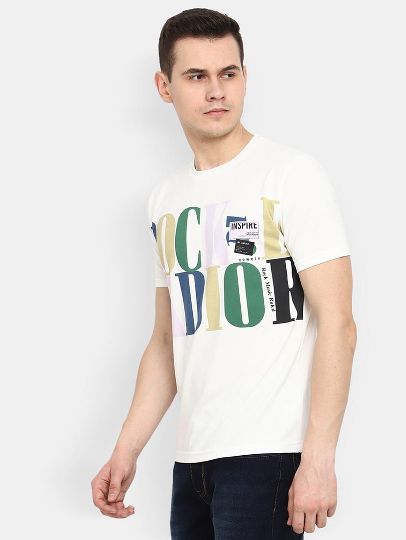 men front print short sleeves t-shirt - 20671710 -  Standard Image - 1