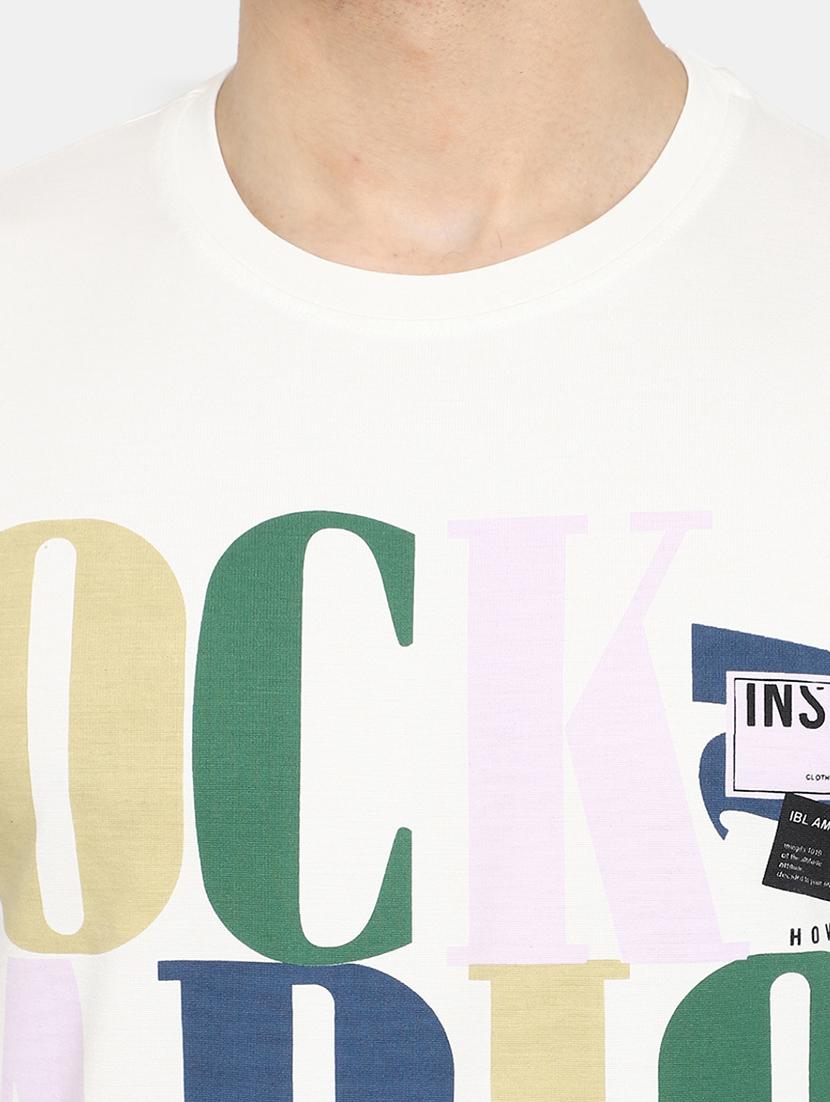 men front print short sleeves t-shirt - 20671710 - Standard Image - 4