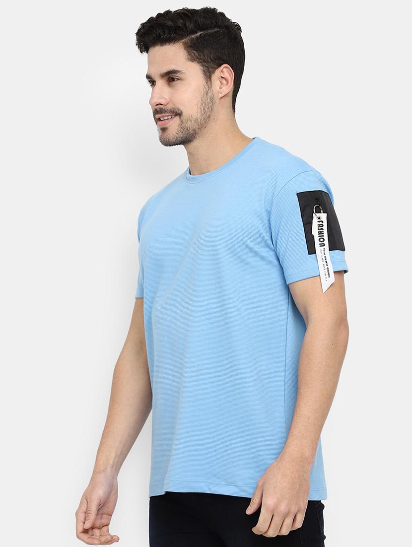 men round neck placement print t-shirt - 20671954 - Standard Image - 1