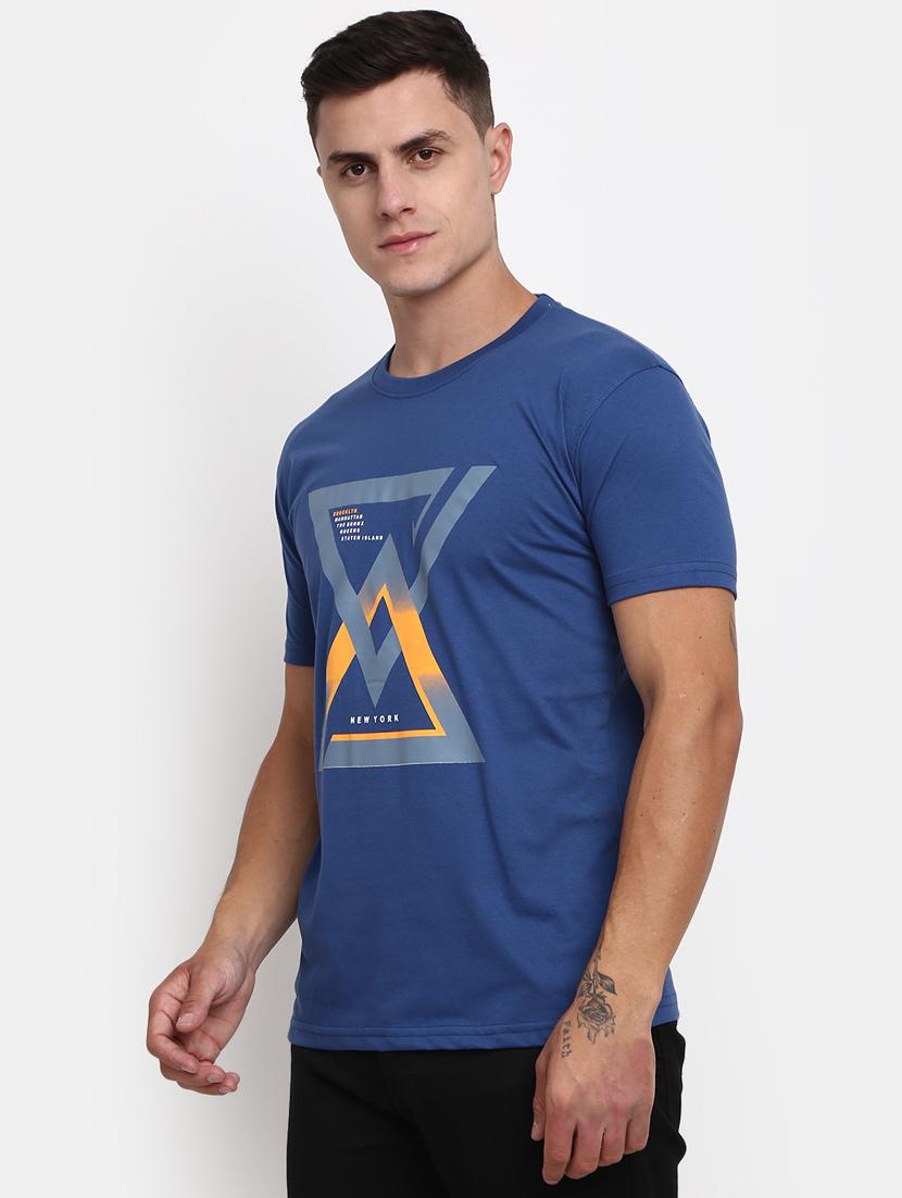 blue front printed regular t-shirt - 20672402 - Standard Image - 1