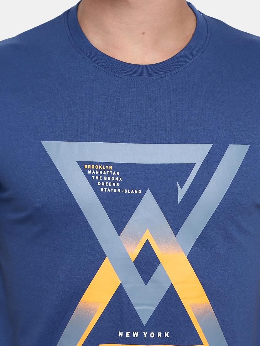 blue front printed regular t-shirt - 20672402 - Standard Image - 4