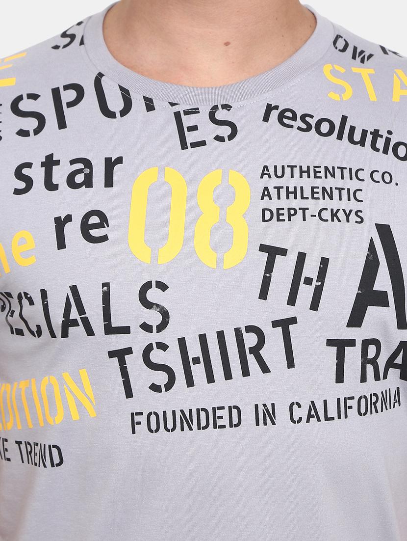 grey front printed regular t-shirt - 20672411 - Standard Image - 4