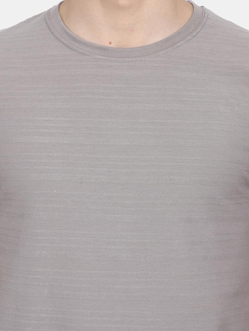 grey self design detailed regular t-shirt - 20672435 - Standard Image - 4
