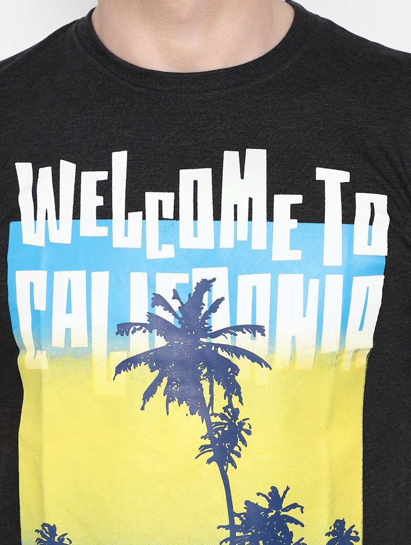 black front printed regular t-shirt - 20672444 -  Standard Image - 4