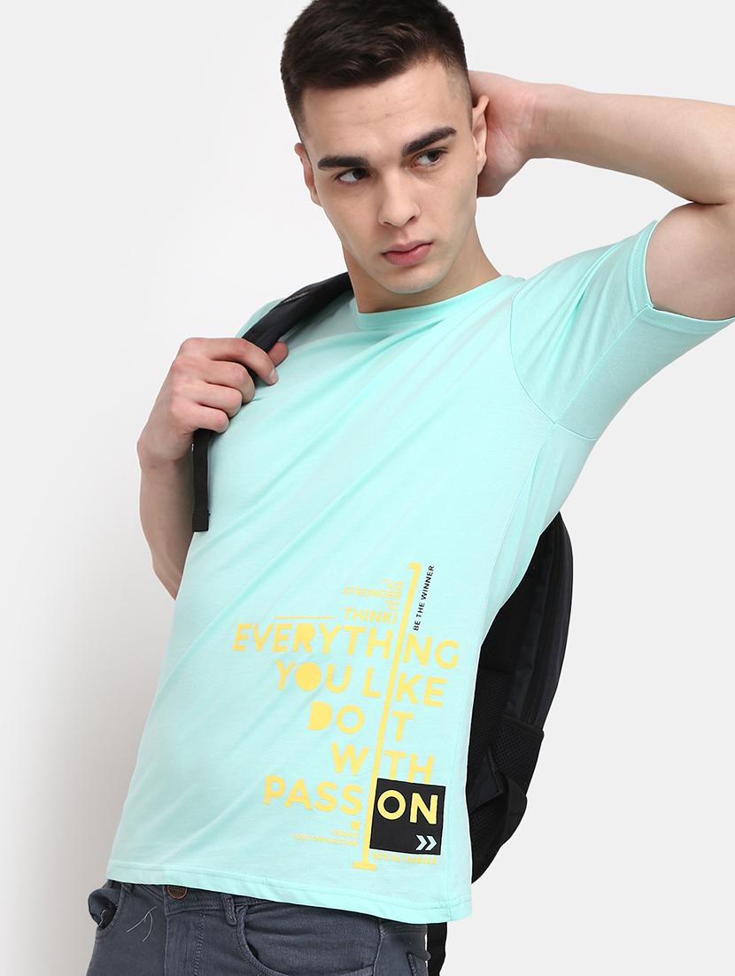 green placement printed regular t-shirt - 20672445 -  Standard Image - 1