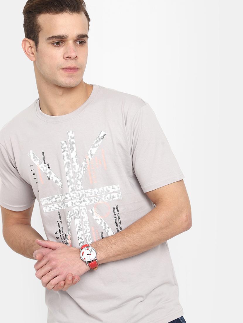 grey front printed regular t-shirt - 20672446 -  Standard Image - 1