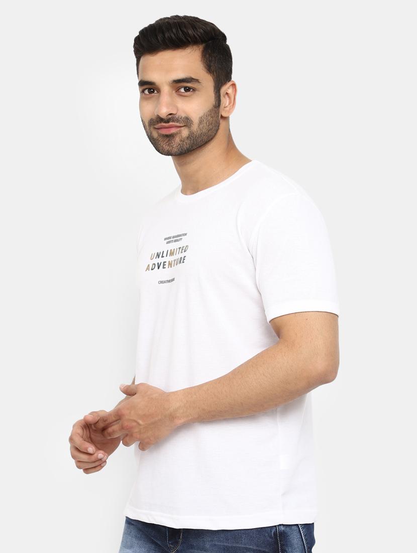 white chest printed regular t-shirt - 20672454 -  Standard Image - 1