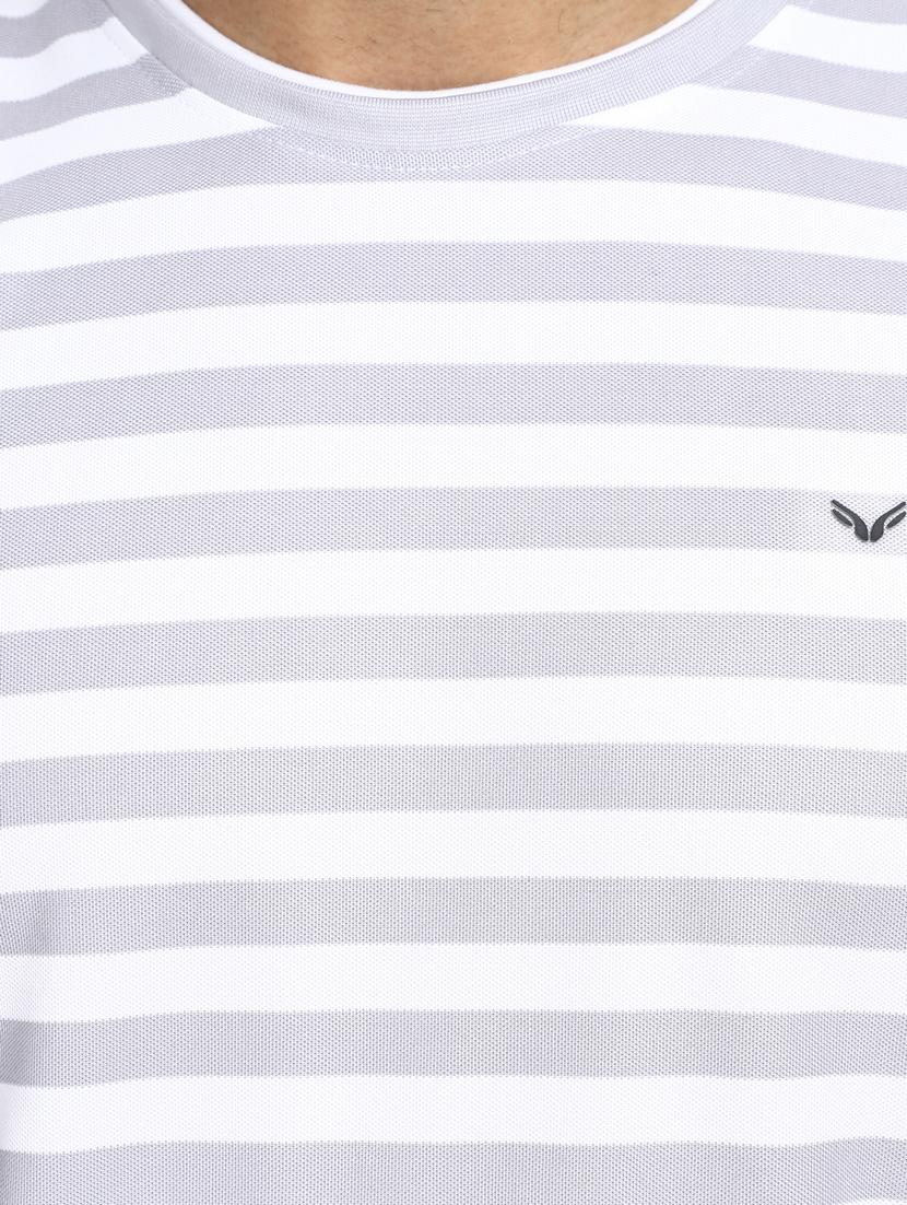grey striped printed regular t-shirt - 20672459 - Standard Image - 4