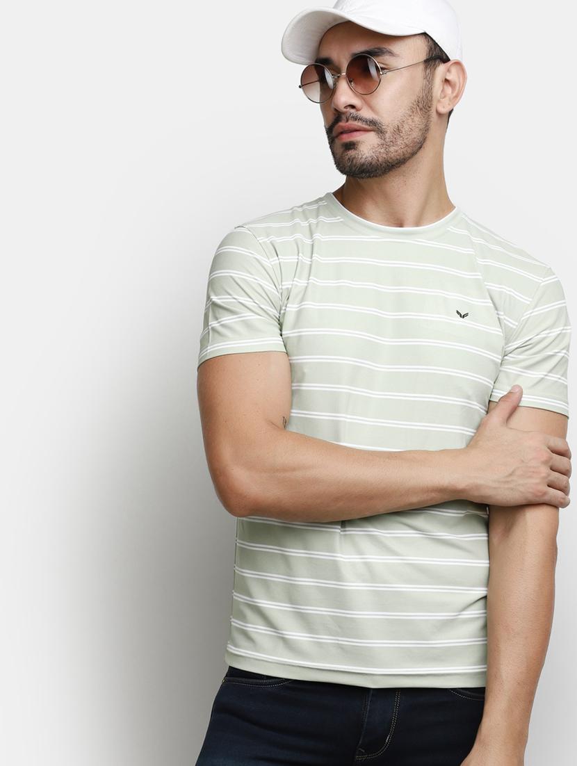 green striped printed regular t-shirt - 20672460 -  Standard Image - 1