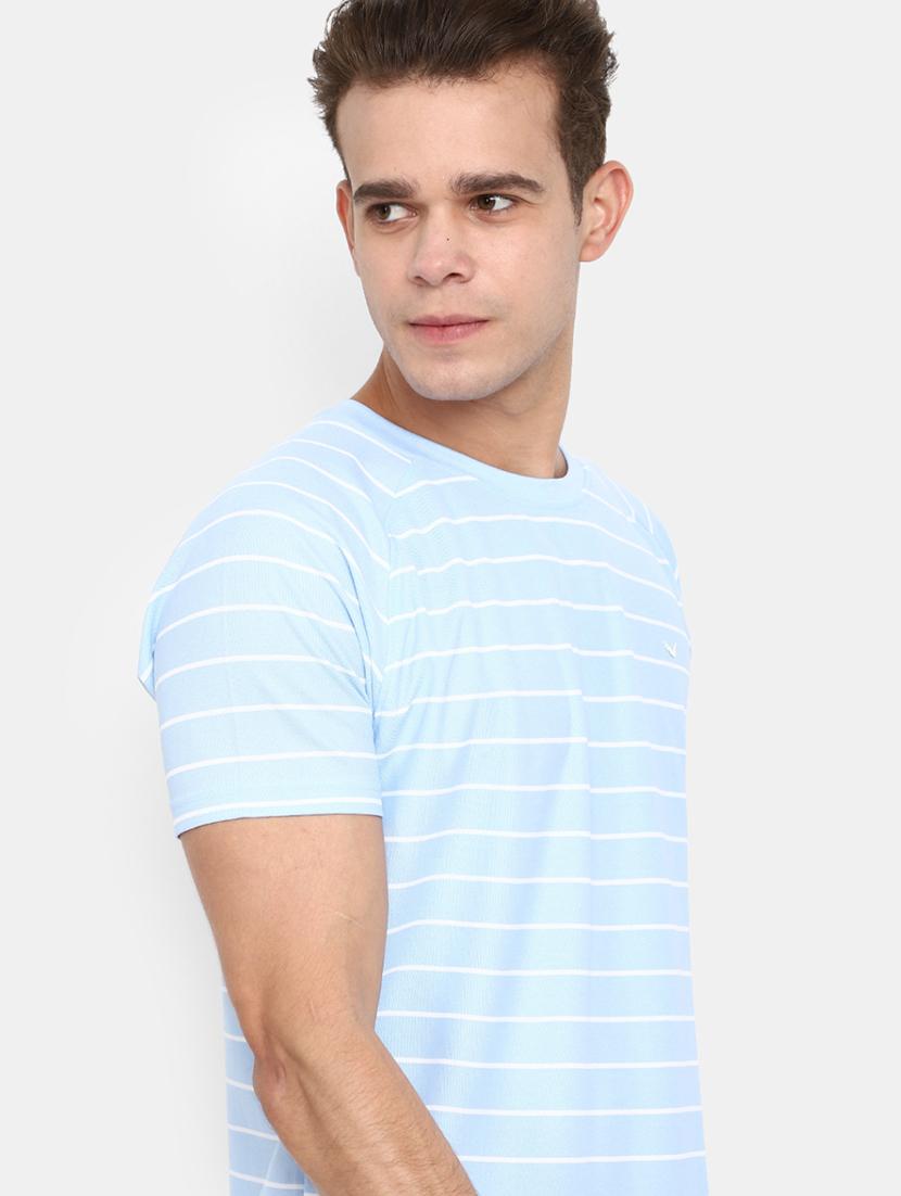 light blue striped printed casual t-shirt - 20672465 - Standard Image - 1