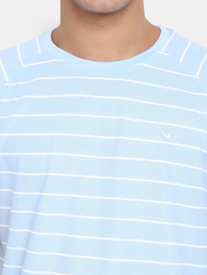 light blue striped printed casual t-shirt - 20672465 - Standard Image - 4