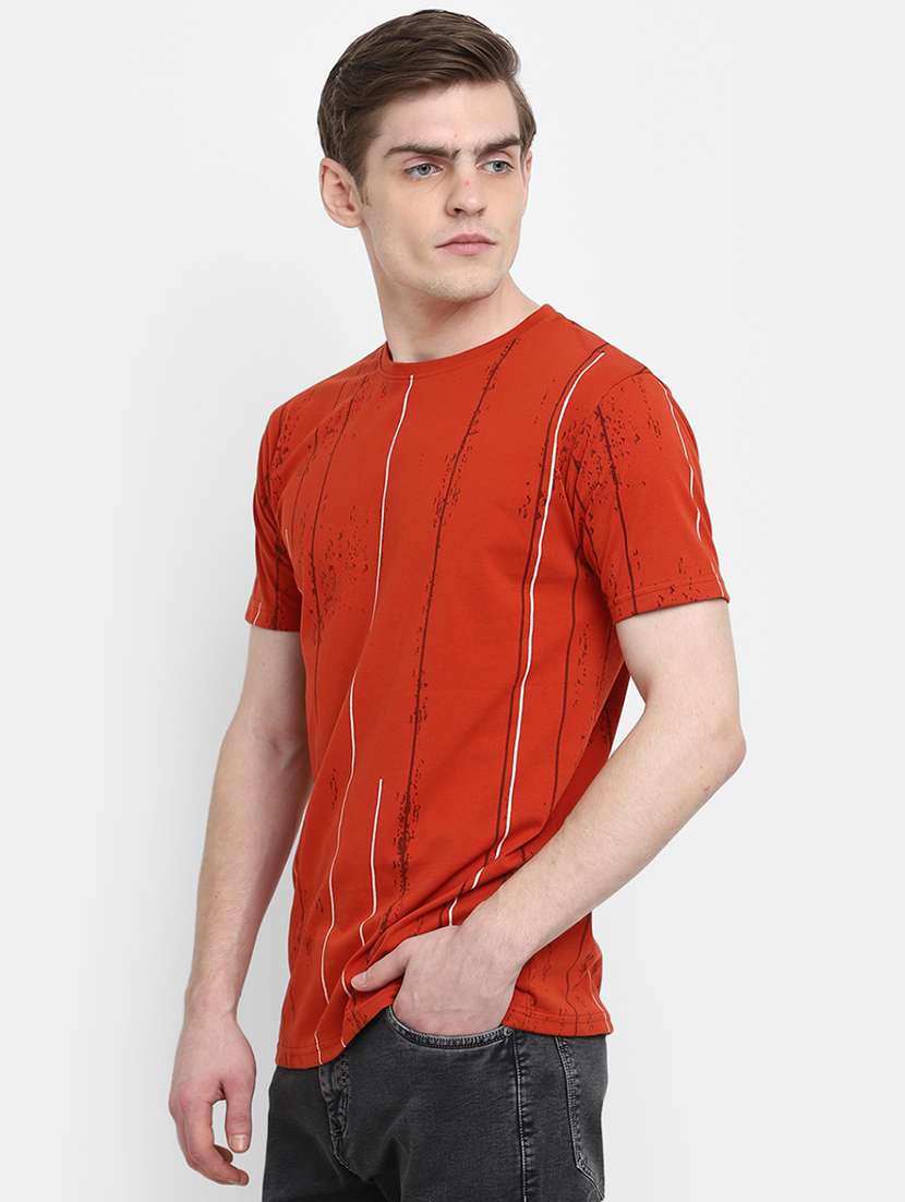 red striped printed casual t-shirt - 20672519 -  Standard Image - 1
