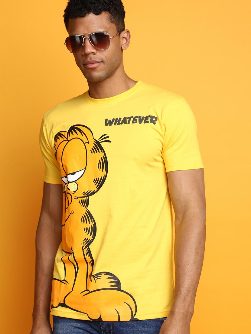 yellow front printed casual t-shirt - 20672608 -  Standard Image - 1