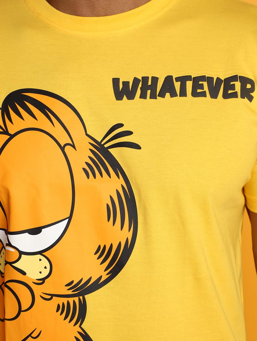 yellow front printed casual t-shirt - 20672608 - Standard Image - 4