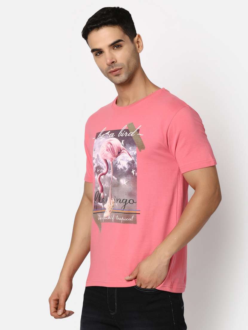 pink front printed casual t-shirt - 20672716 -  Standard Image - 1