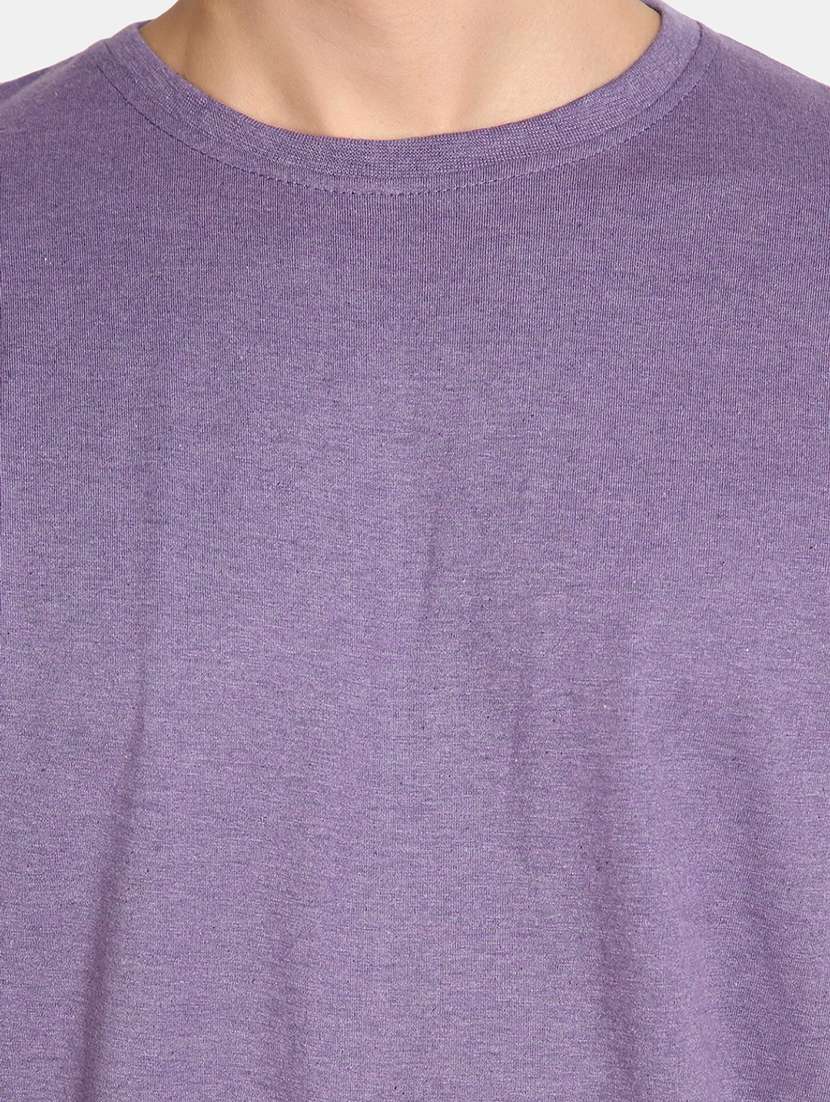 solid purple cotton casual t-shirt - 20672723 -  Standard Image - 4