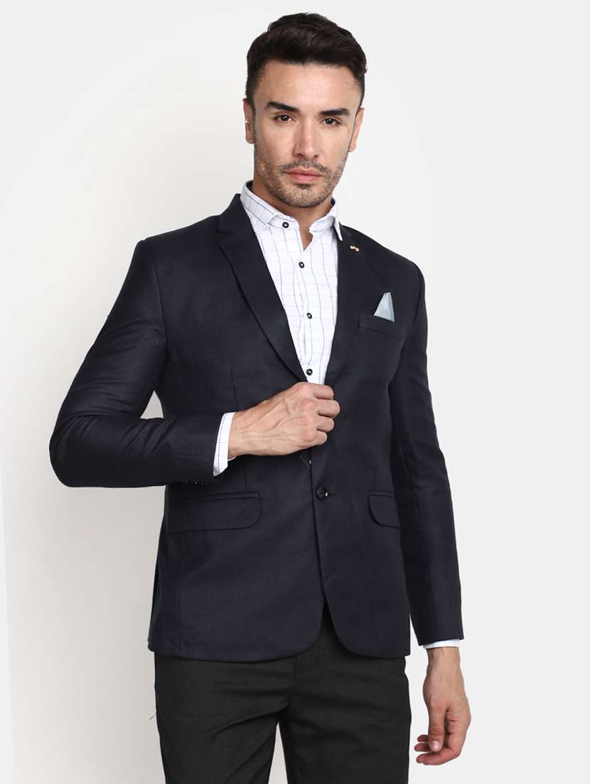 men solid single breasted casual blazer