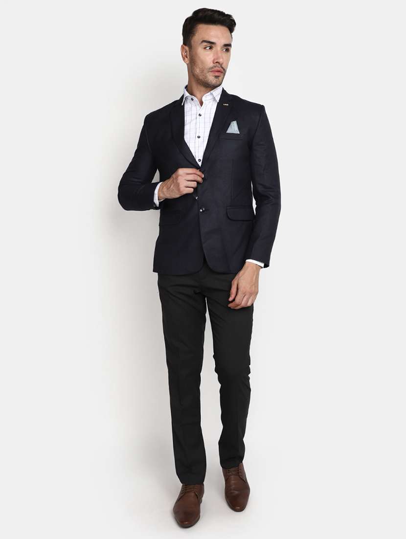 men solid single breasted casual blazer - 20673210 -  Standard Image - 4
