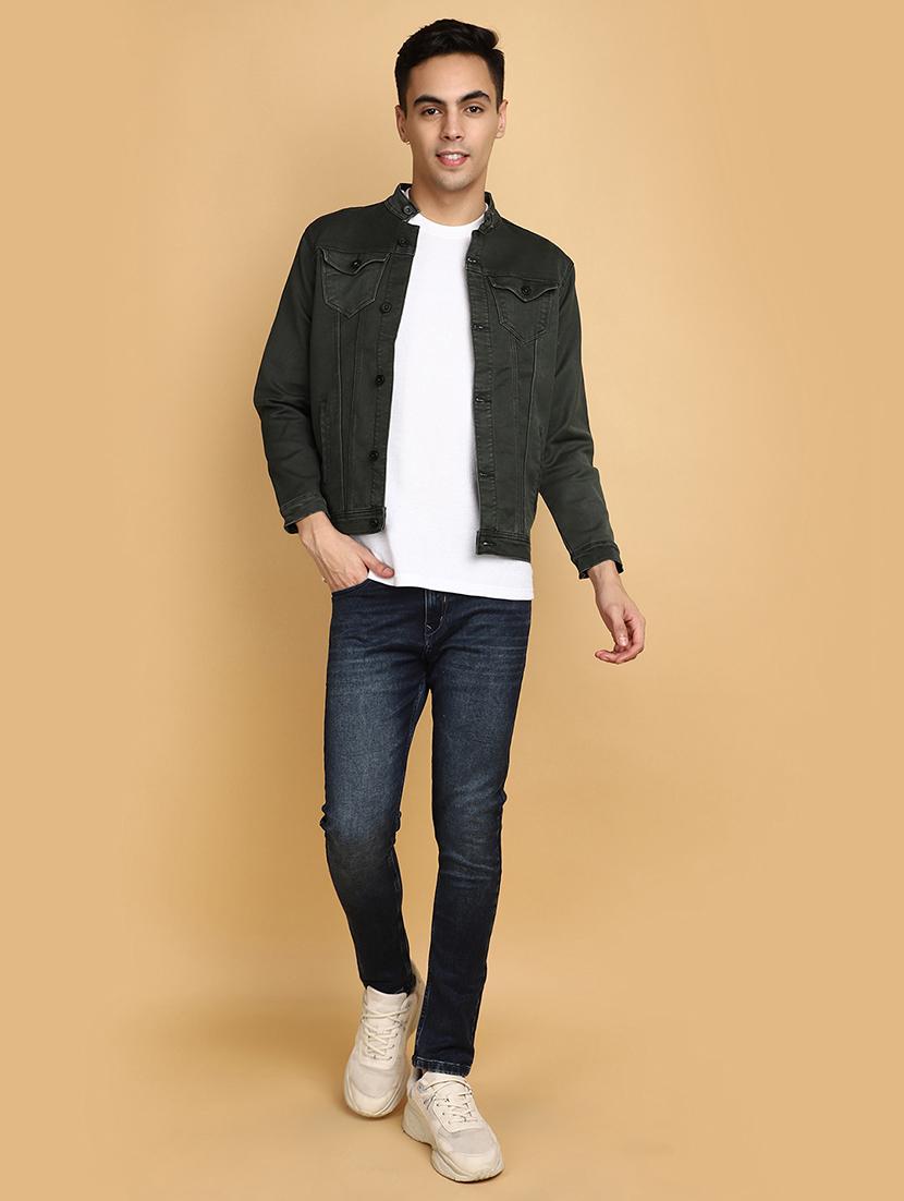 green denim casual jacket - 20673277 - Standard Image - 4