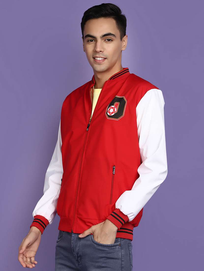 men color block long sleeve varsity jacket - 20673384 -  Standard Image - 1