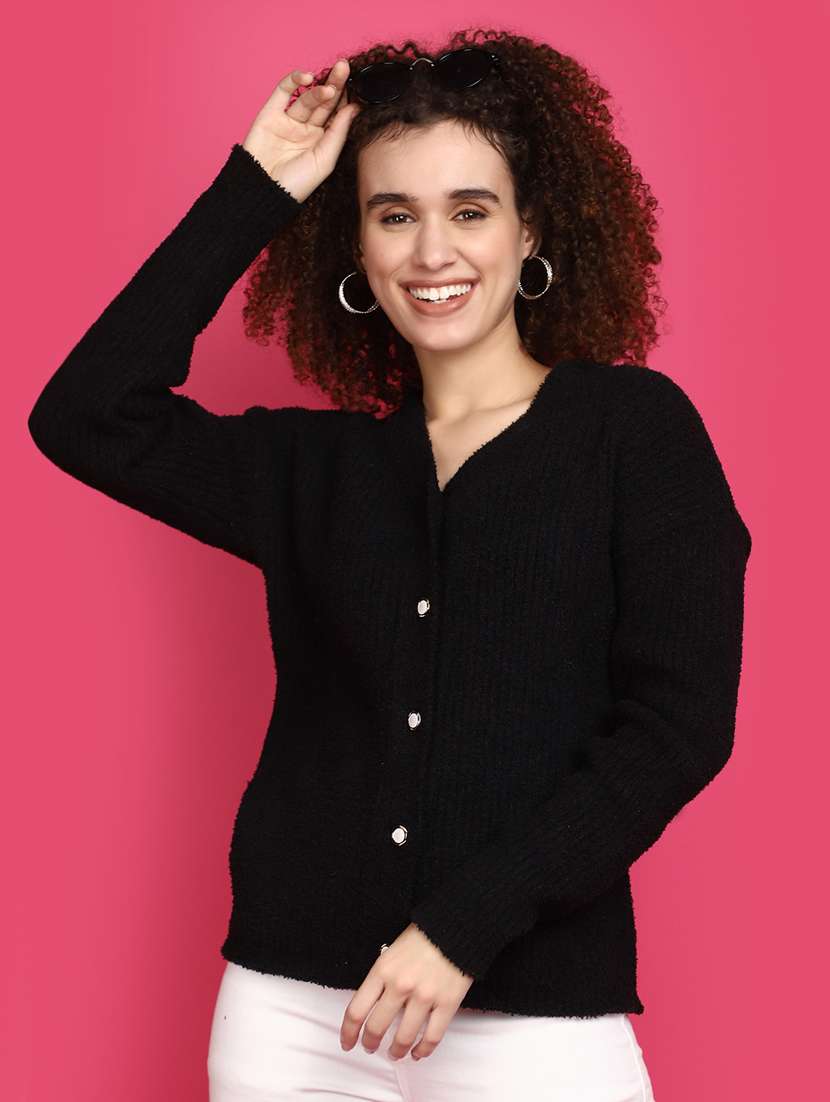 women black long sleeves cardigans