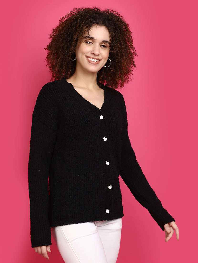 women black long sleeves cardigans - 20676793 -  Standard Image - 1