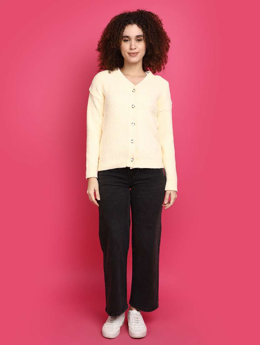 women yellow long sleeves cardigans - 20676794 - Standard Image - 4