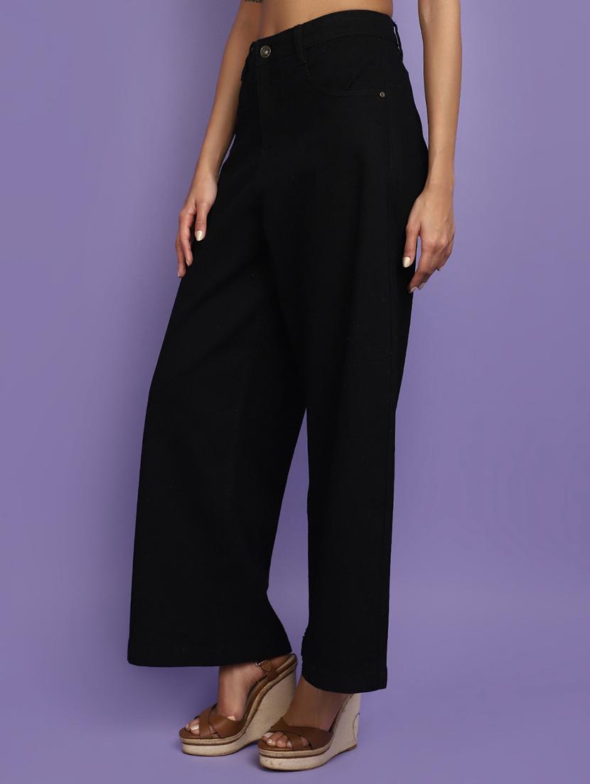 women high rise plain denim jeans - 20679855 - Standard Image - 1
