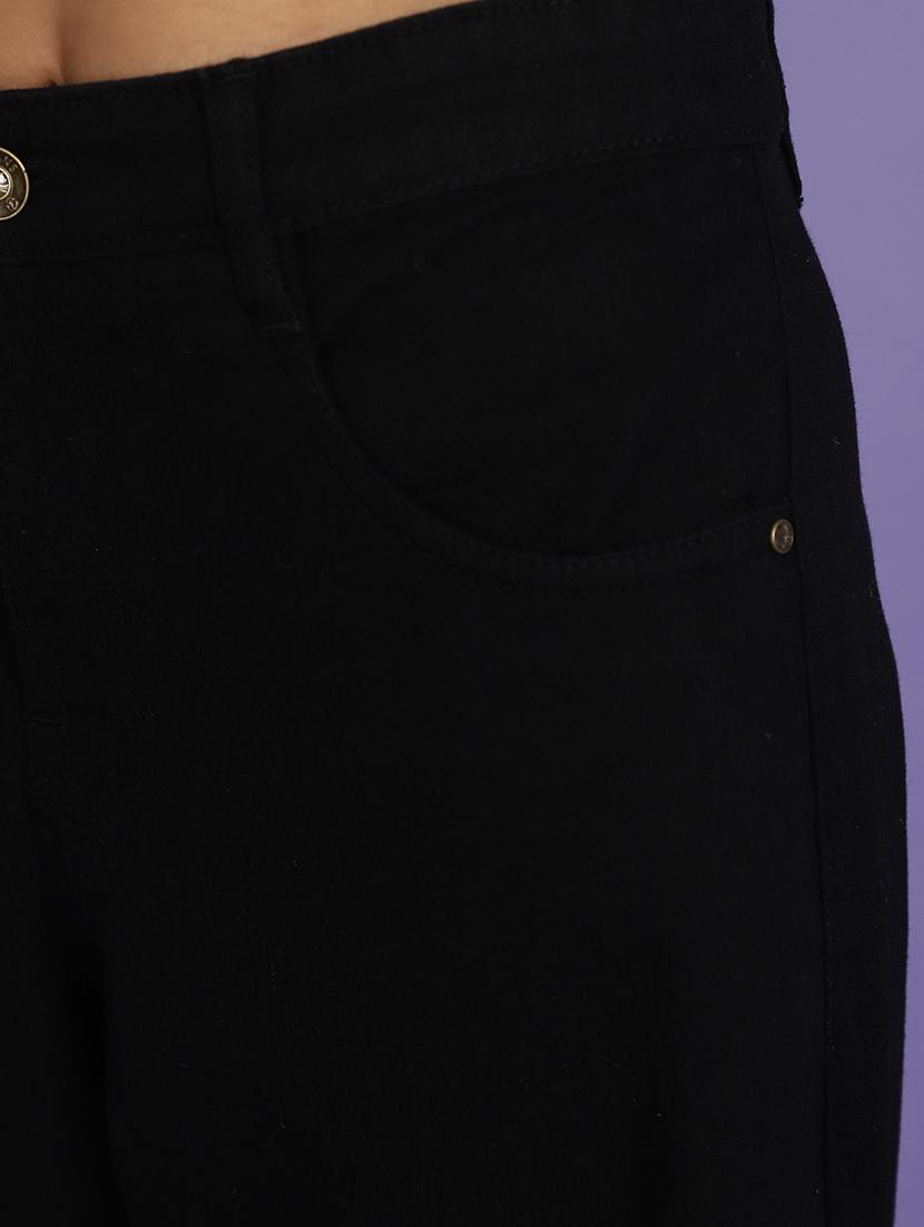 women high rise plain denim jeans - 20679855 - Standard Image - 4