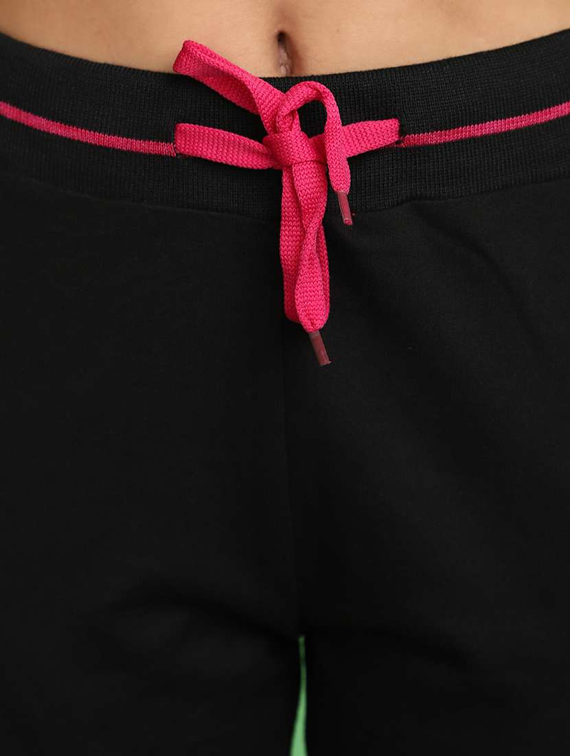 women black solids yoga track pant - 20680137 -  Standard Image - 4