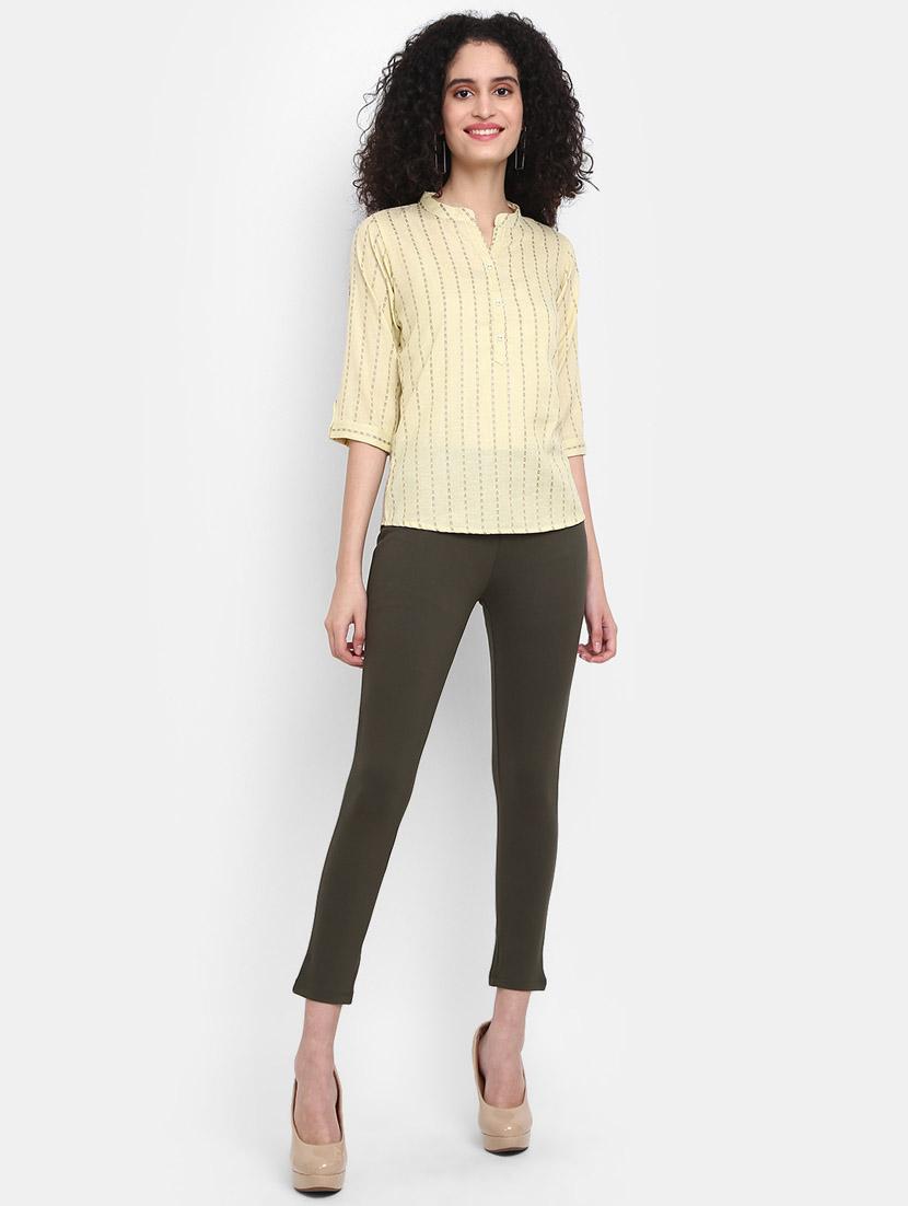 gold rayon a line top - 20681360 - Standard Image - 4
