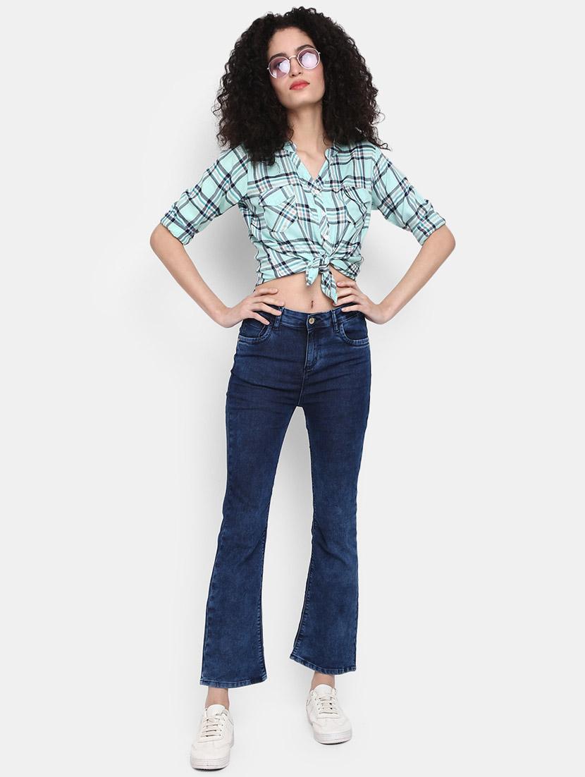 green cotton a line top - 20681694 - Standard Image - 4