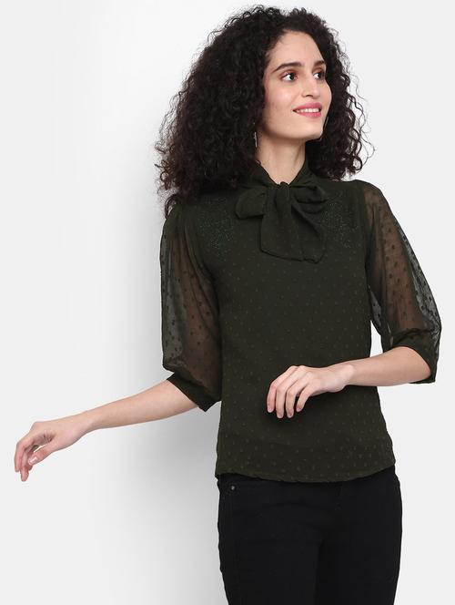 women tie up neck top - 20681981 -  Standard Image - 0