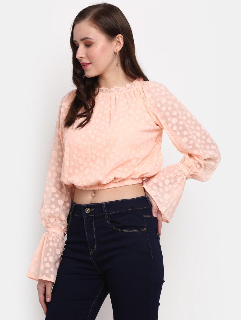 pink cotton a line top - 20681988 - Standard Image - 1