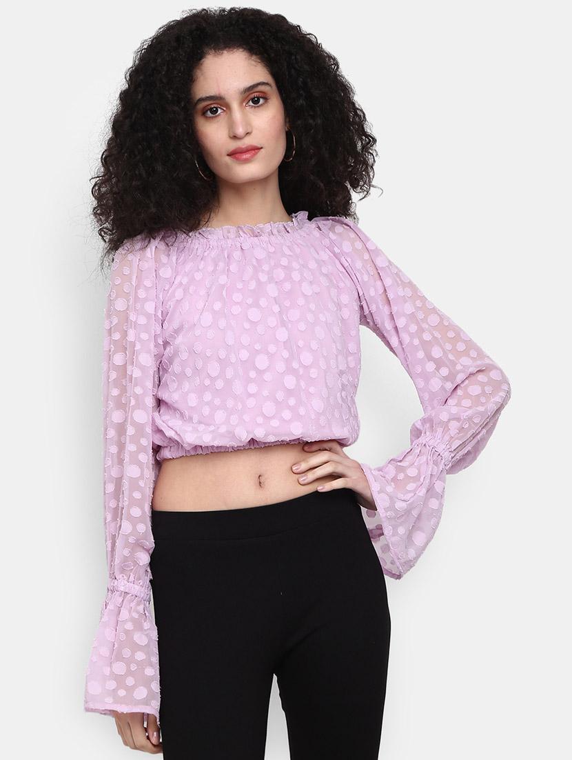 purple cotton a line top - 20681989 - Zoom Image - 0