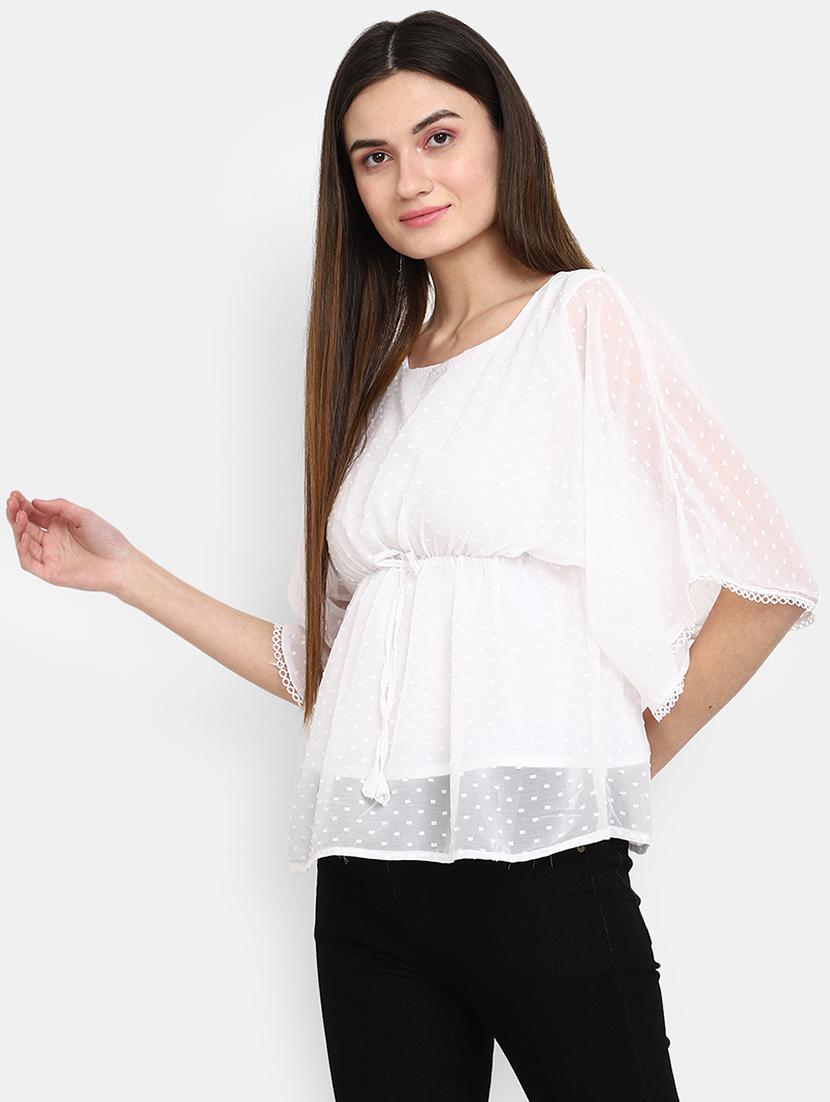 white cotton a line top - 20682004 -  Standard Image - 1