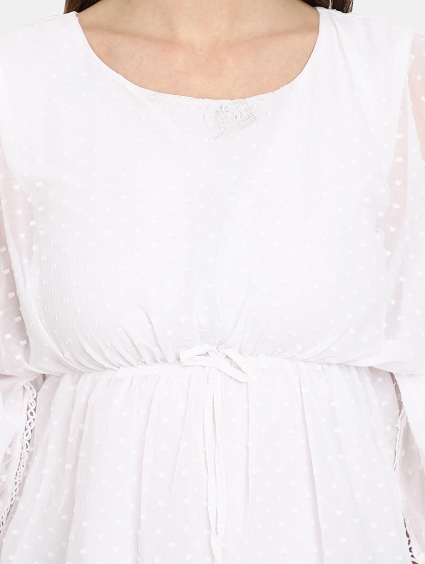 white cotton a line top - 20682004 - Standard Image - 4