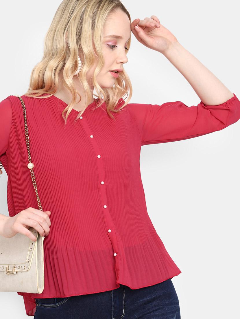 pink cotton a line top - 20682034 - Standard Image - 1