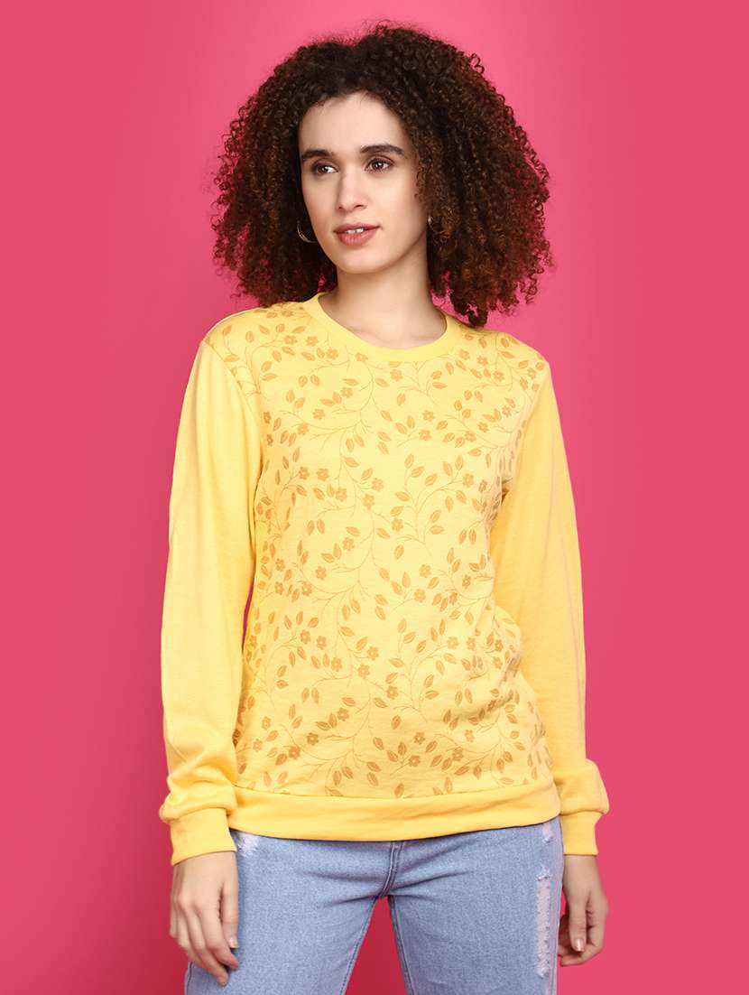 women round neck printed pullover