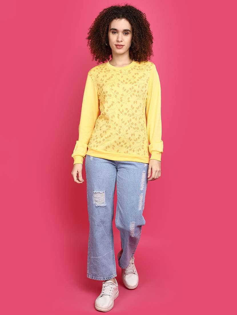 women round neck printed pullover - 20682293 -  Standard Image - 4