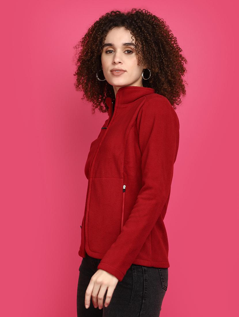 women maroon solids sweatshirt - 20682483 - Standard Image - 1