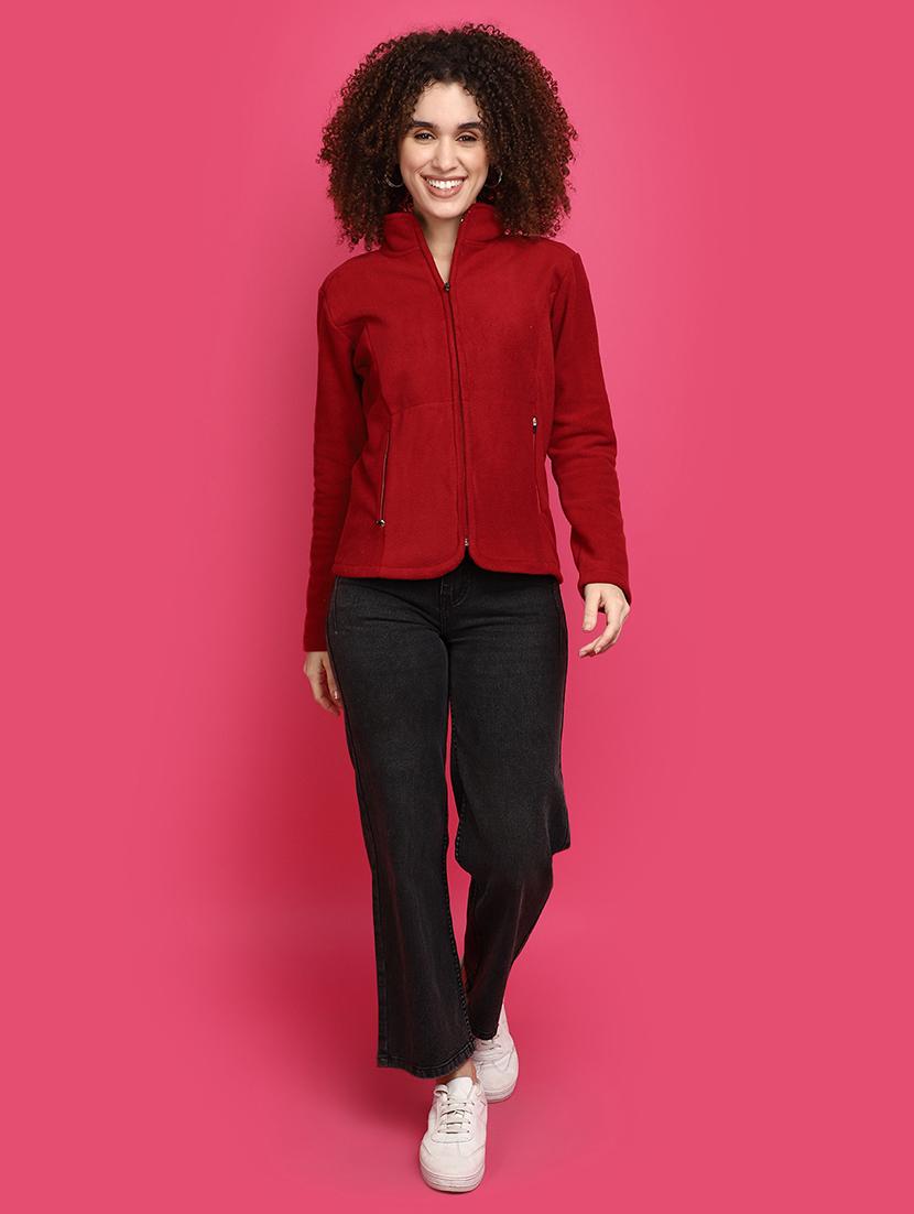 women maroon solids sweatshirt - 20682483 - Standard Image - 4