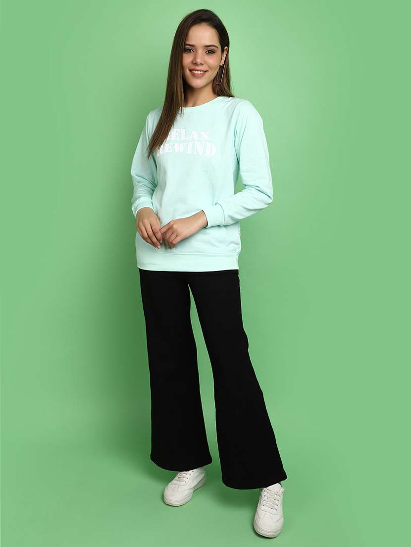 women ai aqua round neck sweatshirts - 20682741 -  Standard Image - 4