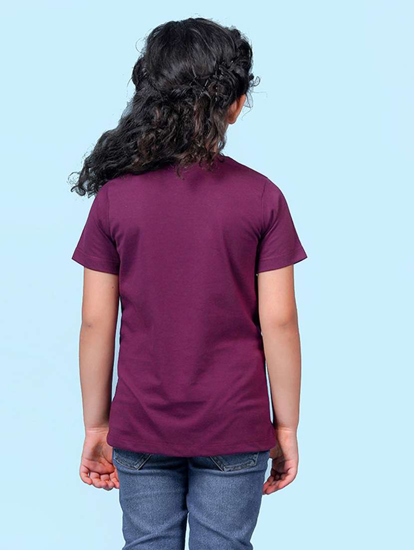 girls graphic printed round neck regular tee - 20683061 - Standard Image - 1
