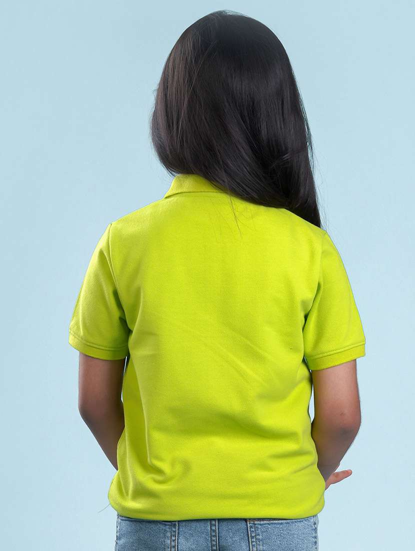 kids solid green polo t-shirt - 20683082 -  Standard Image - 1