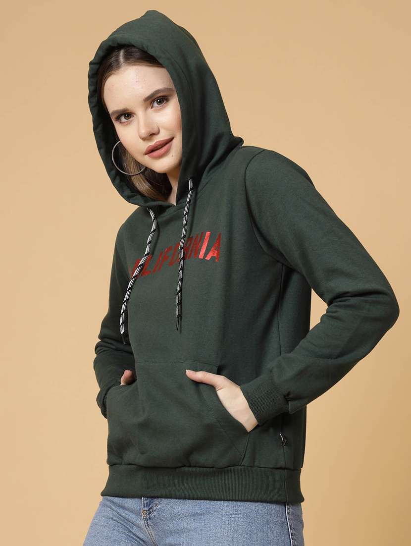 green typographic long sleeve sweatshirt - 20683127 -  Standard Image - 1