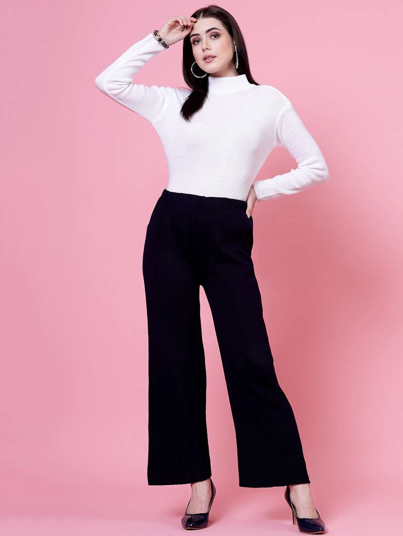 women pack of 2 multicolored solid palazzos - 20683179 -  Standard Image - 4