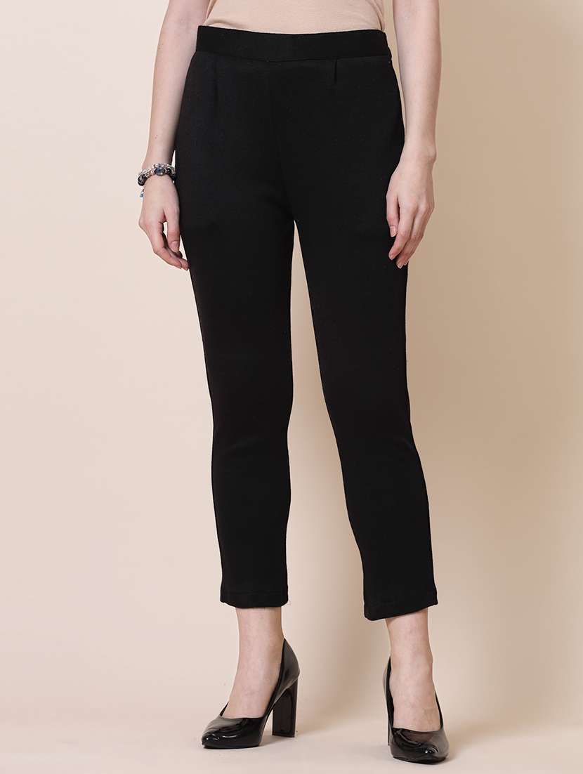 women set of 2 mid-rise multicolored full length trouser - 20683280 -  Standard Image - 1