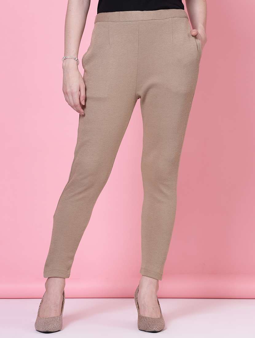 women set of 2 mid-rise multi colored trouser - 20683281 -  Standard Image - 1