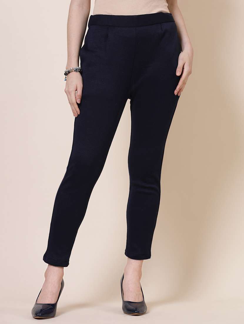 women pack of 2 multicolored solid trouser - 20683283 -  Standard Image - 1